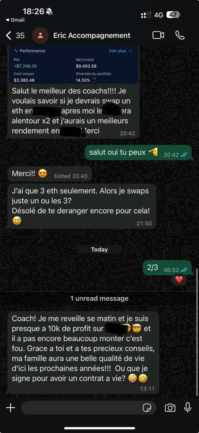 Témoignage Eric — performance +$7740, qualité de vie pour la famille